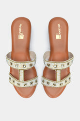 Zari Embroidered Tan platforms