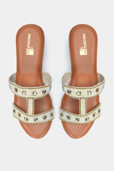 Zari Embroidered Tan platforms
