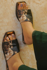 Floral Metallic Flats