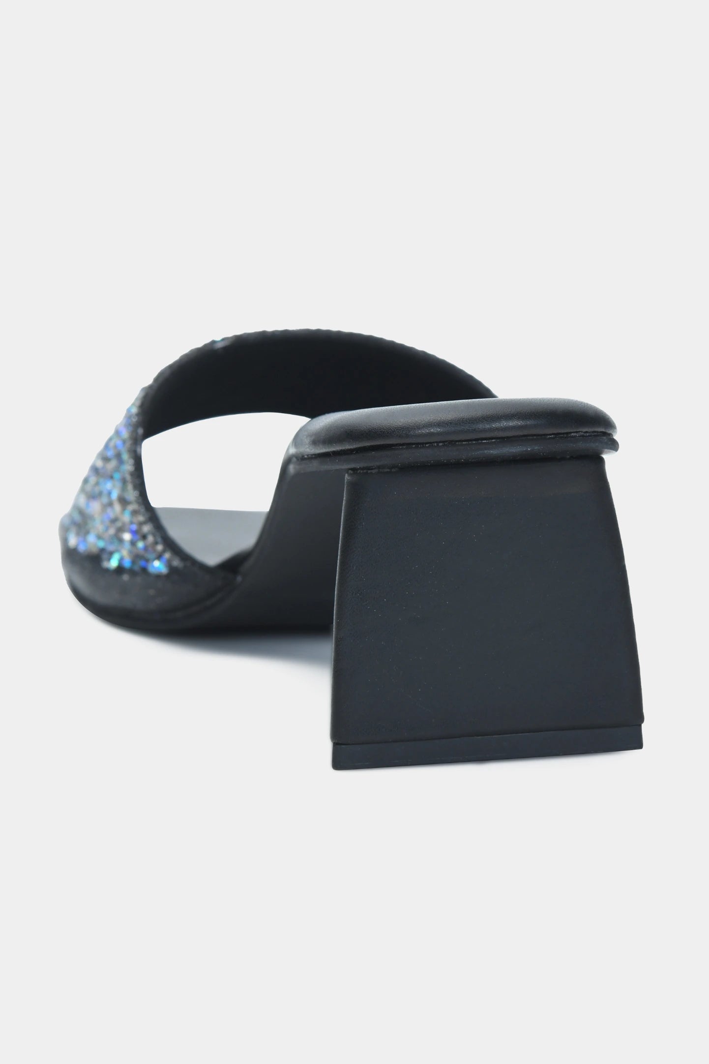 Blackish Turquoise Diamonds Embellished Block Heel