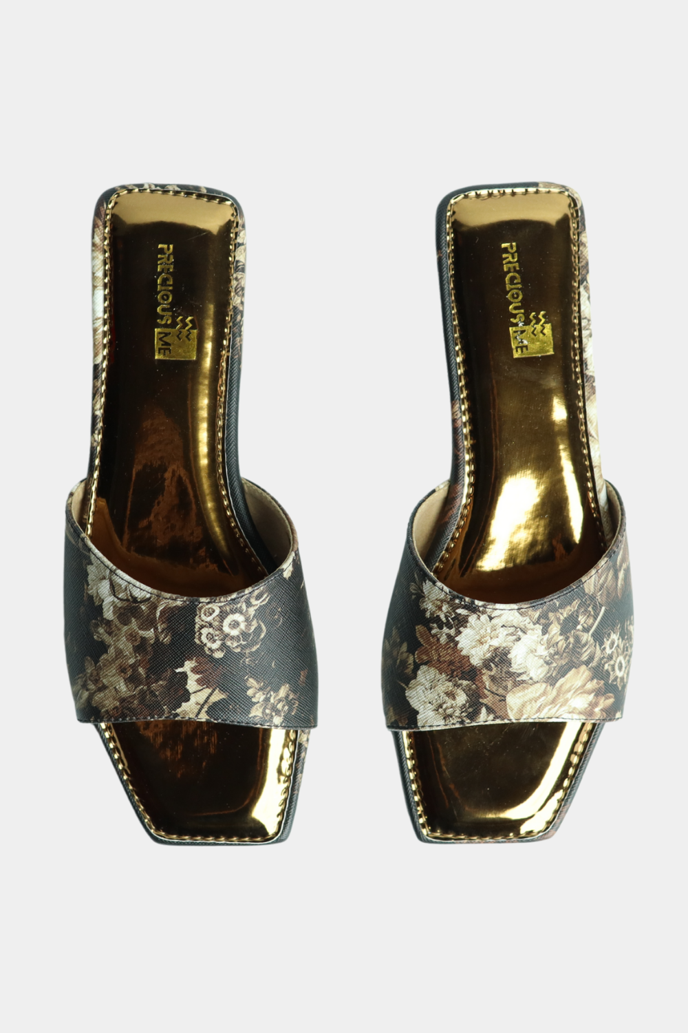 Floral Metallic Slip Ons