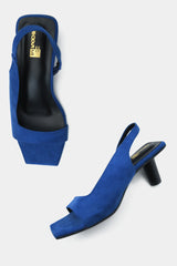 Indigo Square Toe Round Heels