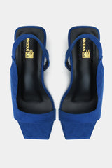 Indigo Square Toe Round Heels