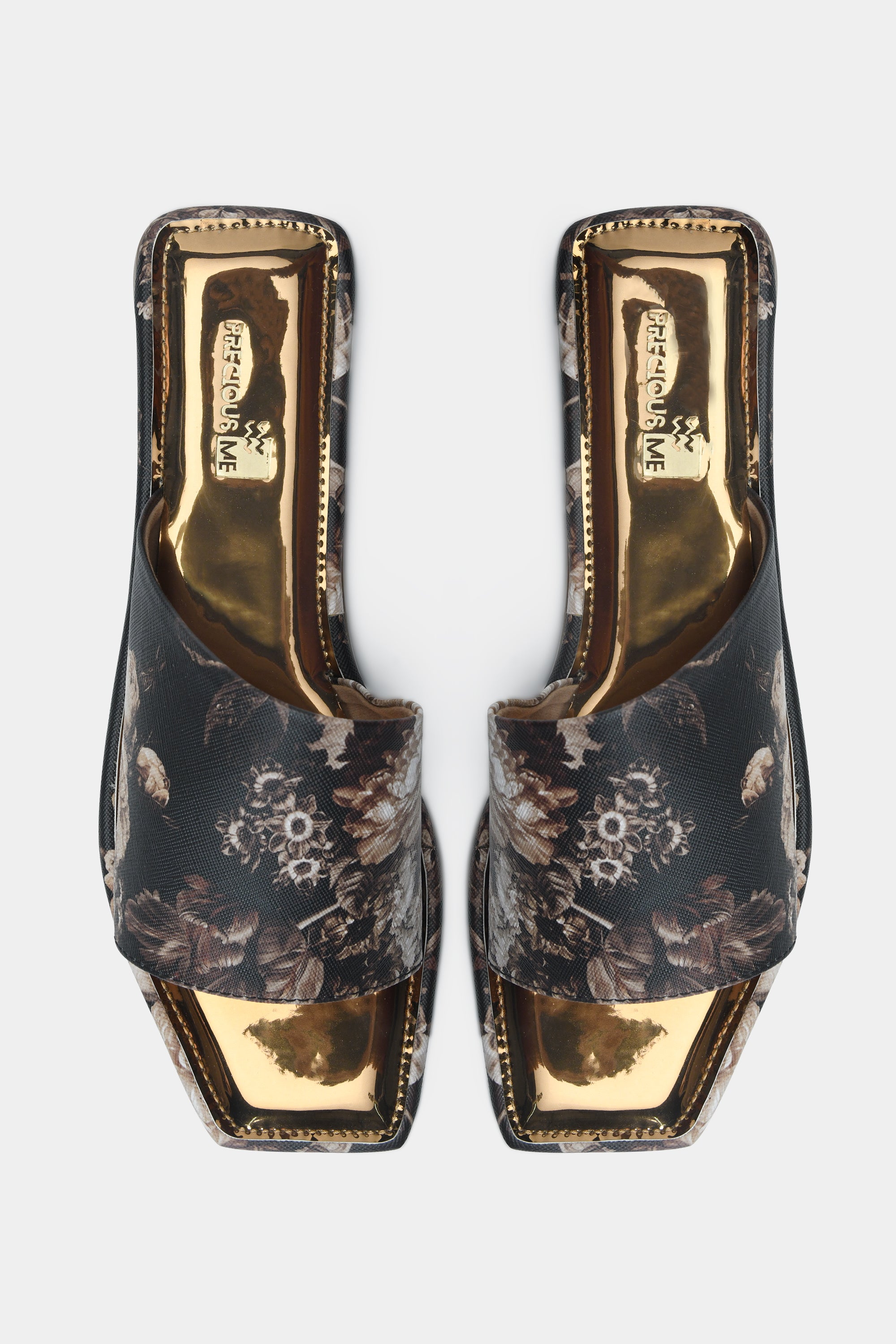 Floral Metallic Flats
