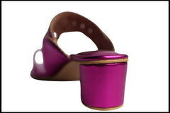 Fucshia Kolhapuri with Golden Thread