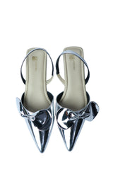 Glass silver Cinderella Bow Wedges