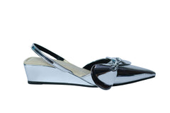 Glass silver Cinderella Bow Wedges