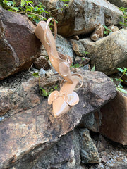 Glass Beige Cinderella Bow Wedges