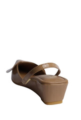 Glass Beige Cinderella Bow Wedges