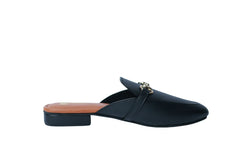 Black soft leather loafers