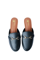 Black soft leather loafers