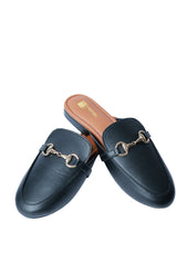 Black soft leather loafers